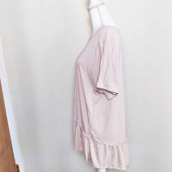 Andrée by Unit Pale Pink Peplum Dolman Blouse - Picture 3 of 7